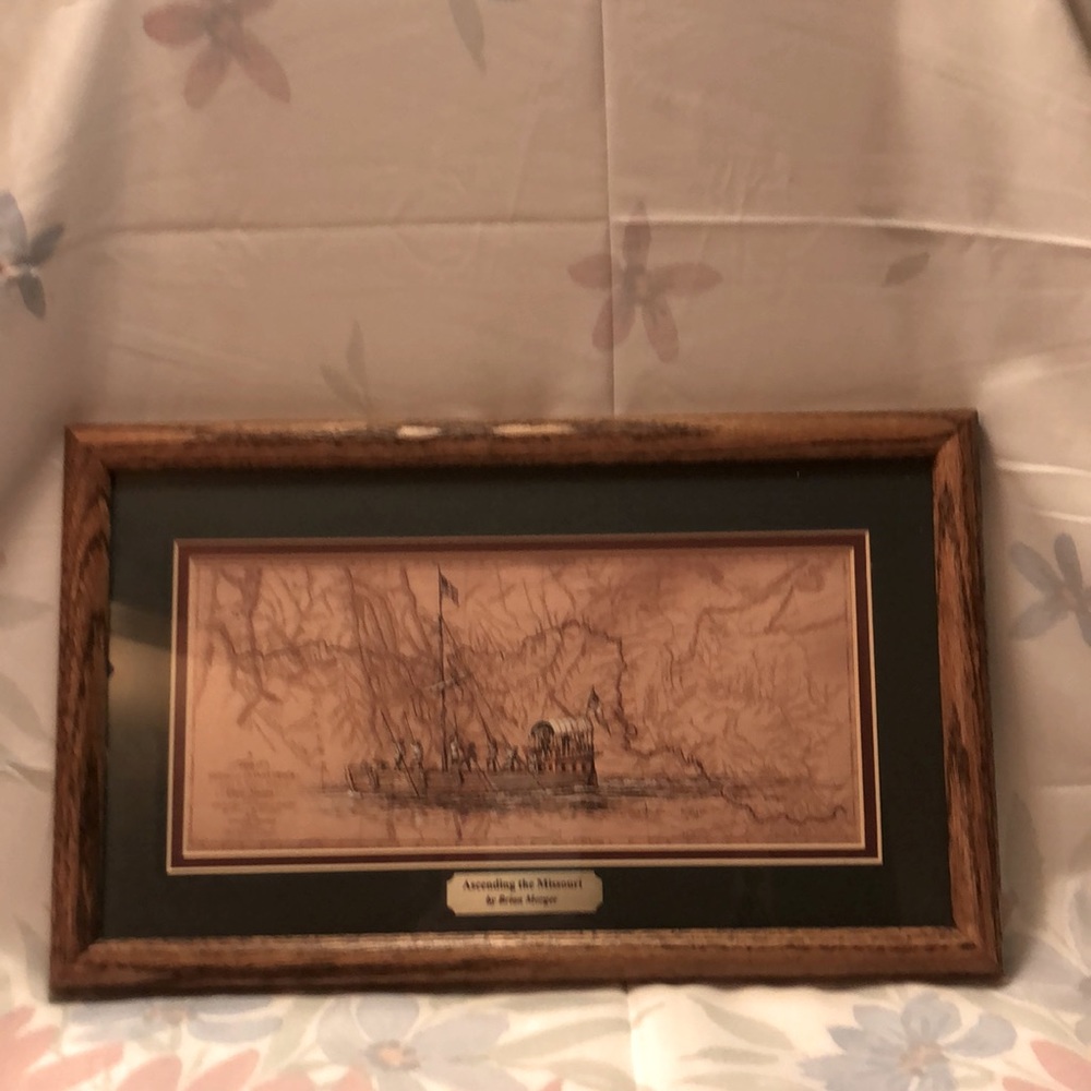 Vintage Lewis & Clark Ascending the Missouri by Brian Morger - 15.25x9.25